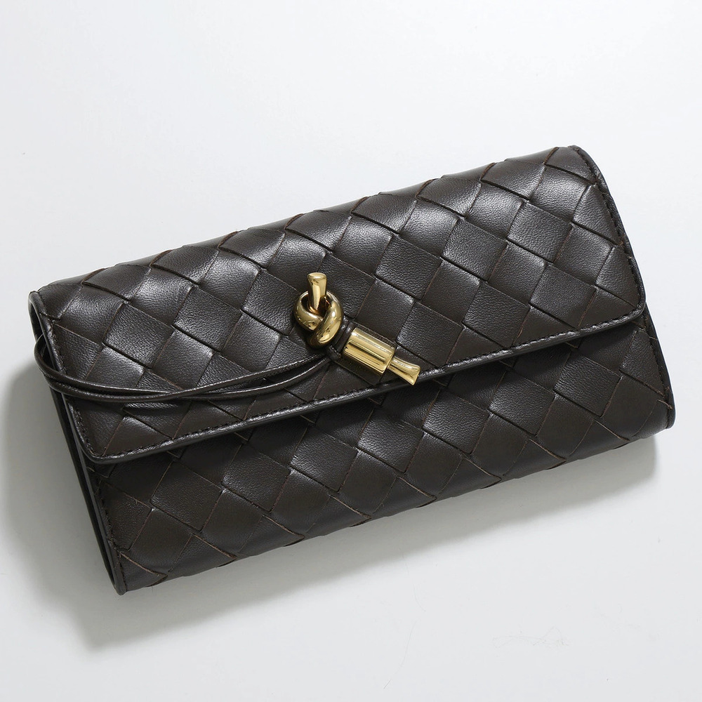 BOTTEGA VENETA Bi fold Long Wallet ANDIAMO Intrecciato Leather